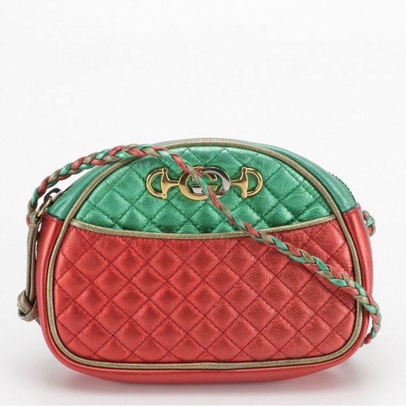 Gucci Mini Trapuntata Zumi Dome Crossbody Bag in Tricolor Metallic Leather - Picture 7 of 7